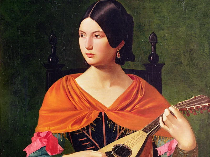 1821-Vjekoslav Karas - Donna romana con liuto - Museo di storia croata, Zagabria